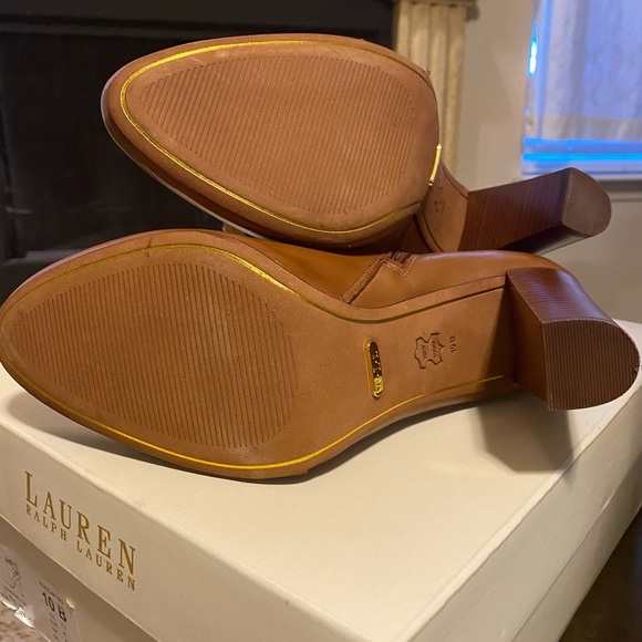 LAUREN by Ralph Lauren Womens VIANCA Closed Toe Ankle Boots - Size 10 - Brown - Picture 2 of 6